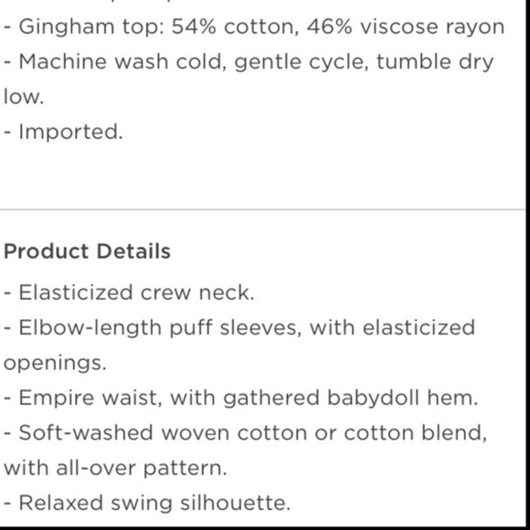 Old Navy gingham daisy Patterned puff Sleeve - Picture 6 of 11